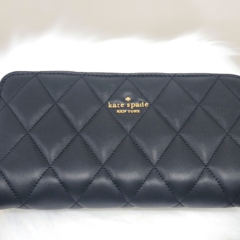 Kate Spade Black Quilted Wallet/ Billfold